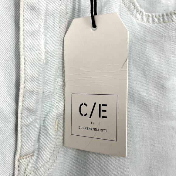 CURRENT ELLIOTT Relaxed Cuff Boyfriend Jeans Size 26 Light Icy Blue Distress NWT - Picture 7 of 10